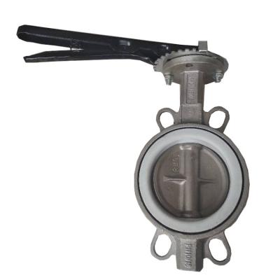 China General PN10 PN16 Ptfe Butterfly Valve Stainless Steel 304 Handle Flange Butterfly Valve for sale