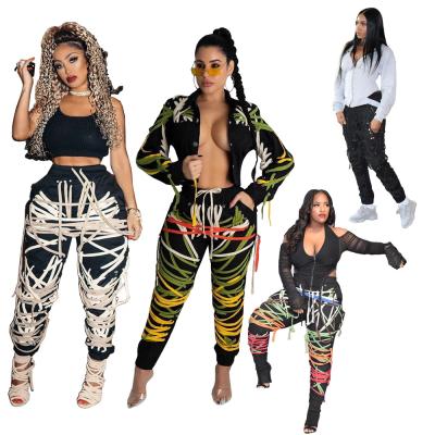 China Drawstring women waterproof 3xl fashion sports tracksuit plus size rope stretching pants women 2021 sports tracksuits with strings for sale