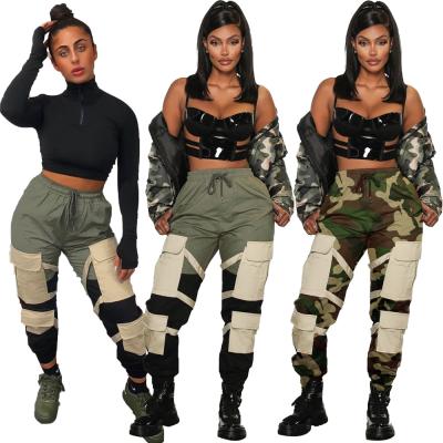 China Waterproof 2021 Autumn Women Outfit Designer High Waist Casual Long Pants Trousers Women Printing Workout Camouflage Pants For Women for sale