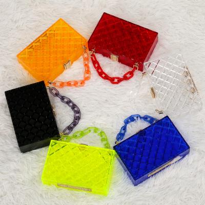 China New Summer Style Plus Size Jelly Series Hand Bags Transparent Chain Bags Ladies Jelly Purses 2021 Women Handbags Women for sale