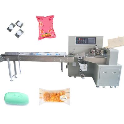 China Multifunctional Horizontal Food Pillow Packaging Machine for Mask Soup Biscuits Chocolate Bar Cookies for sale