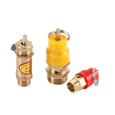 China Garment Shops Safety Valve Spring Gas Exhaust Pressure Relief Valve Copper Air Pressure Relief Air Compressor Accessories Brass Auto Accessories for sale