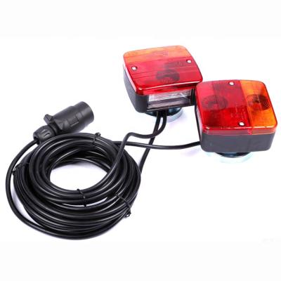 China Manufacturer Factory Direct Plastic Halogen Trailer Truck Ride Tail Light Long Bright Light Bulb Square Tail Light Age With Cable Assembly for sale