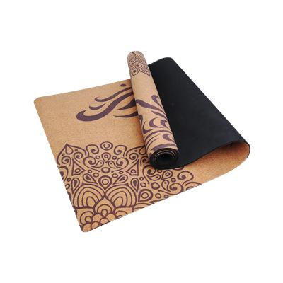 China Eco-friendly Wear Resistant Custom Anti Print Nature Large Size Strip Personalized Eco Friendly Cork Yoga Mat Thick for sale