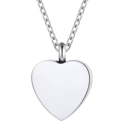 China Jewelry Wholesale CLASSIC Ashes Cremation Heart Stainless Steel Urn Pendant Necklace for sale