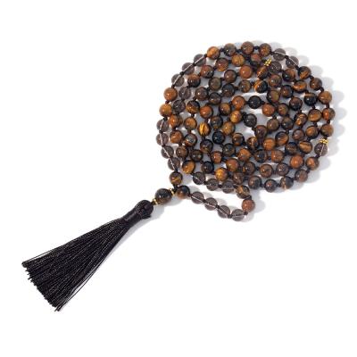 China Yellow Islamic Rosary Tesbih Tasbih Prayer Beads Tiger Eye Jewelry Chain 108pcs Religious Muslim Necklace Bracelet for sale