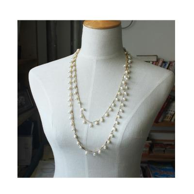 China Vintage 2020 Super Autumn 150cm Long Fashion Drop Shaped Natural Freshwater Pearl Sweater Chain Necklace for sale