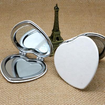 China Custom Leather Pocket Mirror DIY Mirror for sale