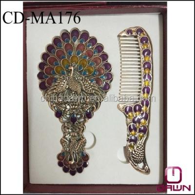 China Wedding decoration & Peacock Wedding Gift Hand Mirror Comb Set CD-MA176 for sale