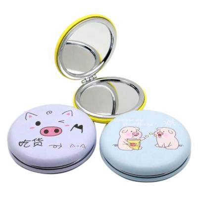 China Pocket Mirror Macarons Design Leather Pocket Mirror CD-MPU27 for sale