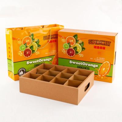 China Recyclable Color Printed Paper Fruit Boxes With 12 Grids Carton Filler For 12pcs Of Oranges Packaging for sale