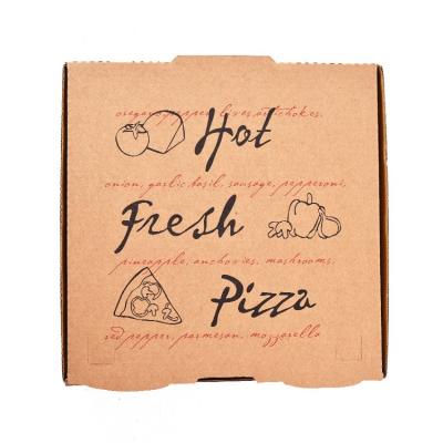 China High Quality Disposable Food Packaging Custom Printed Corrugated Brown Kraft Paper Pizza Boxes Paper Food Boxes for sale