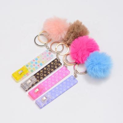 China China Manufacturer Wholesale Acrylic Material Puller Custom Credit Card Plastic Grabber Key Chain With Clip For Long Nails for sale