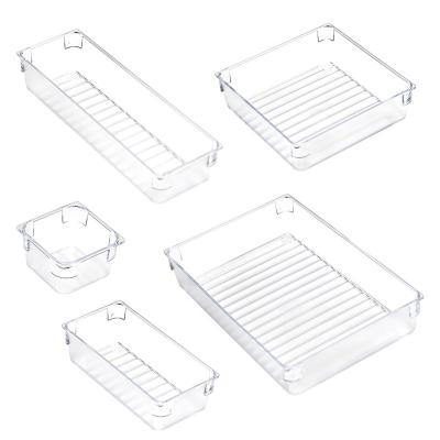 China Free Combination Stored Large Multi-component Drawer Make Up PP Plastic Stackable Storage Organizer Boxes for sale