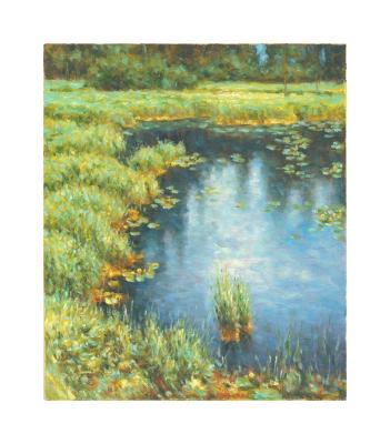 China HAKOYEE Modern Pond Water Lilies Oil Paintings Reproductions Print On Canvas Wall Art for sale