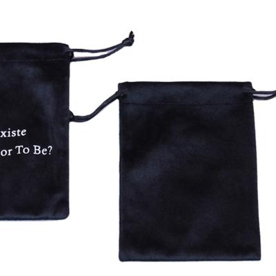 China Wholesale Jewelry Pouch Pouch Customize Logo Top Grade Flannelette Material Black Jewelry Pouch Bags With Drawstring for sale