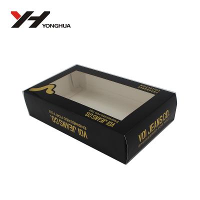 China Recycled Materials Cardboard Box With PVC Window With Logo Craft Hot Stamping for sale