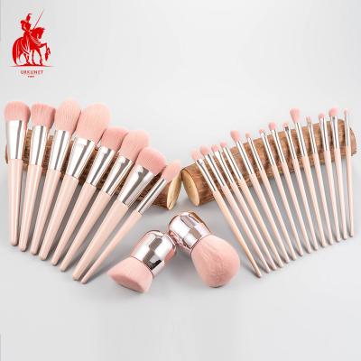 China Angular blush vegan 24pcs wholesale makeup brushes makeup brushes private label maquillaj brochash professional pink profesional for sale