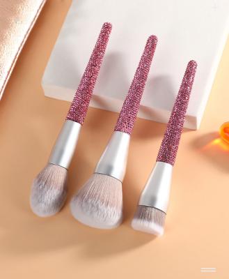 China Angular Blush OEM Rhinestone Diamond Brushes Makeup Private Label Porcelain Bling Size Wholesale Cosmetic Brushes Beauty Tools Crystal Glitter for sale