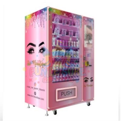 China Outdoor entertainment commercial custom pink hair eyelash makeup lip gloss vending machine for sale for sale