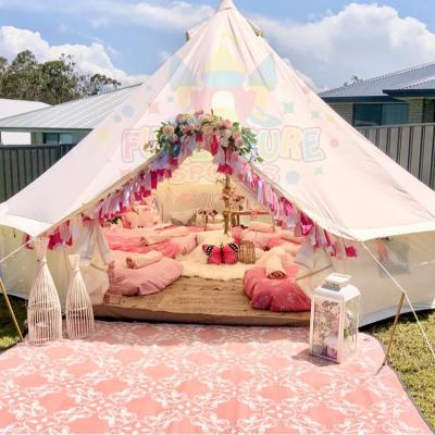 China Commercial heavy cotton equipment picnic outdoor family space waterproof camping canvas tent straight tie type large for sale