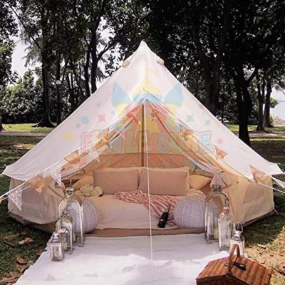 China Wholesale Straight Tying Type Thickened Waterproof Cotton Fabric For Outdoor Camping Tabernacle Oxford Luxury Bell Tent for sale