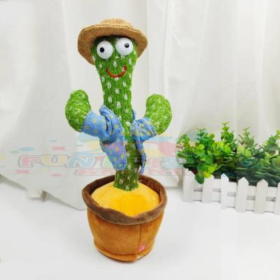 China Pretty Gift Papular Children's Toys Song Singing Plush Suuny Rehearsal Dancing Talking Soft Electric Imitation Cactus for sale