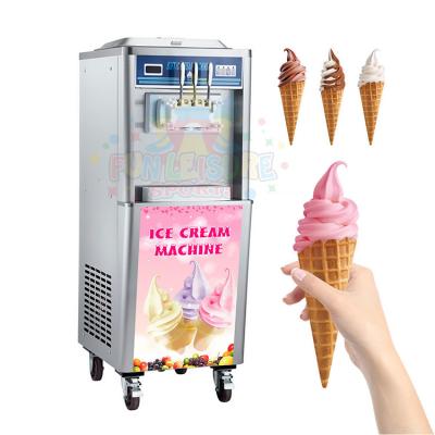 China Superior Bakery Commercial Three Flavors Soft Ice Cream Machine Stainless Steel Frozen Yogurt Machine for sale