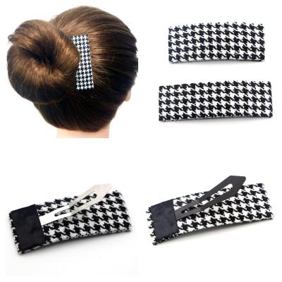 China Wholesale Fashionable Sweet Geometry Square Lattice Girls Hair Clips Duck Hair Pin Women Hair Accessories for sale