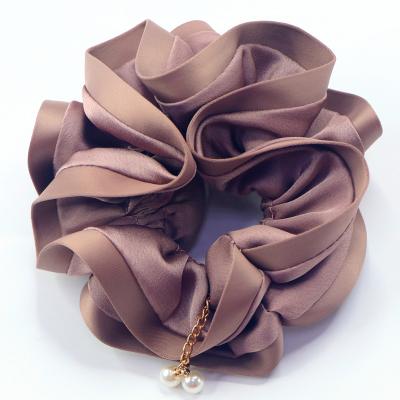 China Pretty Girl Good Quality Satin Silk Scrunchies For Hair Fancy Bunny Ear Scrunchies Ponytail Holder Head Wear for sale