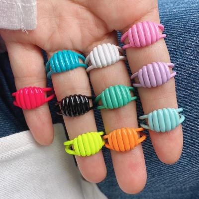 China Simple Cute Design Fashion Enamel Colorful Jewelry Rings Size Adjustable Free Rings Enamel Rings For Women for sale