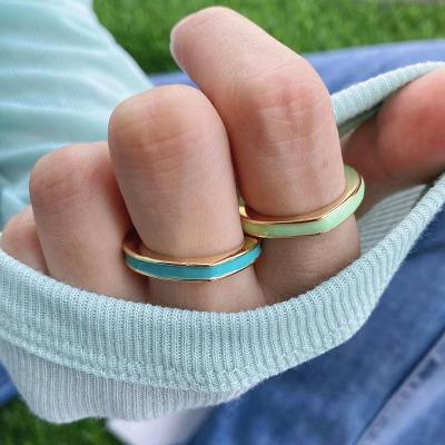 China Hiphop Fashion Summer Cute Enamel Big Ring, Colorful Personality Rings Jewelry Wholesale for sale