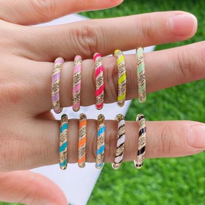 China Zircon Style Fashion Stats Free Size Rings Simple Material Cane Gold Plated Brass Shiny FASHIONABLE for sale