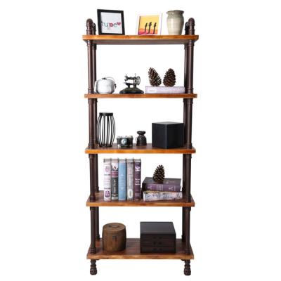 Cina Factory Sale Various Iron And Wood Home Display Vintage 5-layer Stand Shelf Rack in vendita