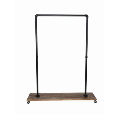 China Made In China Superior Quality Iron And Wood Moveable Vertical Clothes Hanger Rack à venda