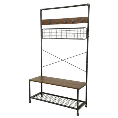 China Industrial tube monorail garment hanging garment Stand Clothes Storage Rack Display Garment Rack à venda