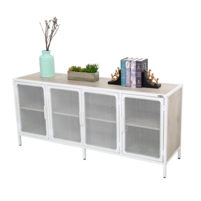 China 2022 hot sale wooden storage cabinet with sliding doors Four Door TV Stand Cabinet Industrial Console Table Storage Shelf for sale