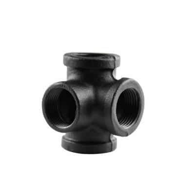 China Black Pipe Four-Way, Malleable Cast Iron Four-Way Pipe Fittings Threaded Industrial Decorative Pipe Four-Way, Used for Diy Pipe zu verkaufen