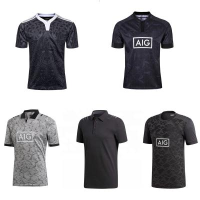 China Shirts & Major 18-19 New Zealand All Black Rugby Jersey New Zealand 100th Anniversary Edition ALL Black Rugby for sale