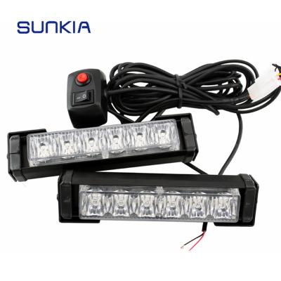 China Tow Truck Strobe LED Light Dash Strobe Emergency Vehicle Rechargeable Flashing Strobe Warning Light 6 LED Flashing Warning Light for sale