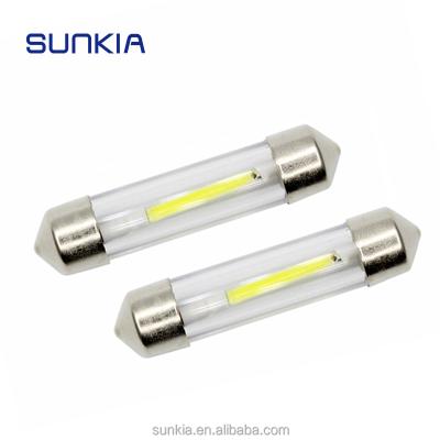 China SUNKIA 31mm 36mm 39mm 42mm C5W DC12V Durable COB Filament LED Festoon Dome License Glass Lights LED Reading Lamp Festoon for sale