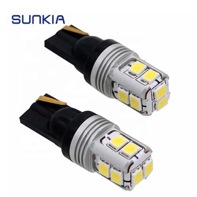 China SUNKIA T10 w5w 194 168 Inner Error Free LED Clearance External Width CANBUS 10-SMD 3030 Parking Lamp Non-Polar LED CAE for sale