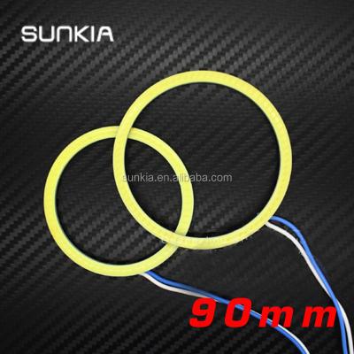 China New Design Running 90mm LED Halo Rings Daytime Running Light COB Angel Eye DRL Angel Eyes Car Headlight DRL LED for sale