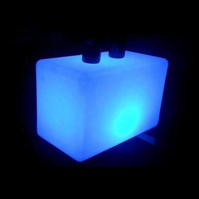 China Modern Glow Events Party Wedding Nightclub Cafe Garden Outdoor Plastic Color Changing Battery Operated Lighted Led Bench for sale