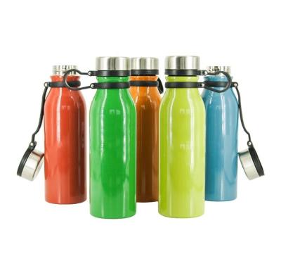 China Hot Sale 600ml PORTABLE Double Wall Stainless Steel Vacuum Insulated Bicycle Sports Running Water Bottle for sale