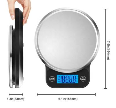 China With Tray China Hot Sale 5KG Stainless Steel Kitchen Scale Precision Electronic Digital Smart Food Weighing Scale for sale