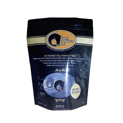 China 1.02KG Barrier Porcelain Beef Pill Black Printing Packaging Window Food Packaging Luminous Flexible Digital Design Stand Up Barrier Pouches for sale