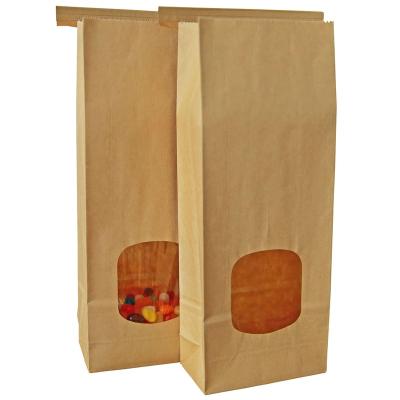 China Recycled materials brown kraft paper side gusset pouch with tintie block coffee bean food grade packaging bottom alibaba china supplier for sale