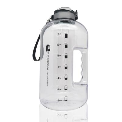 China Amazon Newcomer Viable Gallon Water Bottle With Straw Half Gallon Water Bottle With Time Reminder With Detachable Ring Strap for sale