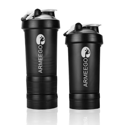 China Factory Supplier Viable Protein Shaker Bottle Perfect for Protein Shakes with Pill and Protein Box and Stainless Steel Ball for sale